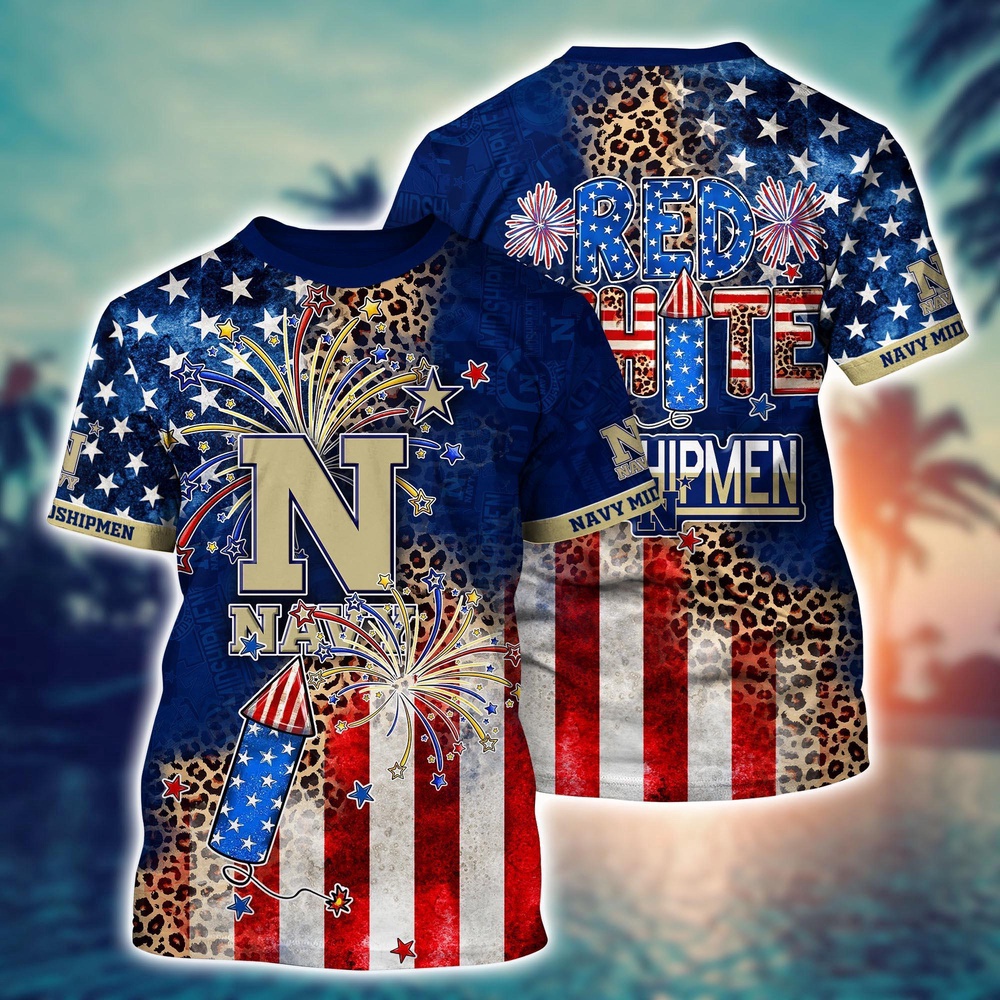 NCAA Navy Midshipmen 3D T-Shirt Vogue Bliss For Fans NCAA Navy Midshipmen 3D T-Shirt Vogue Bliss For Fans