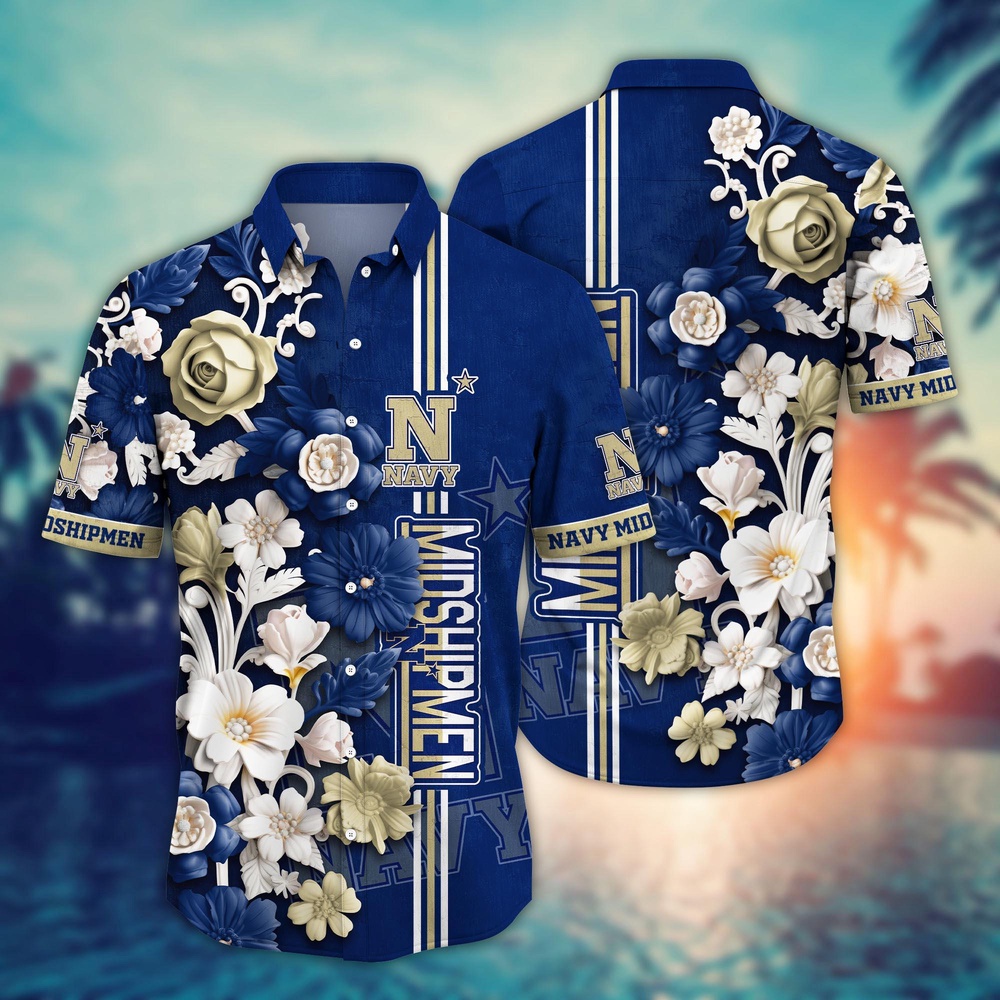 NCAA Navy Midshipmen Hawaiian Shirt Breeze Through Glory For Sports Fans NCAA Navy Midshipmen Hawaiian Shirt Breeze Through Glory For Sports Fans