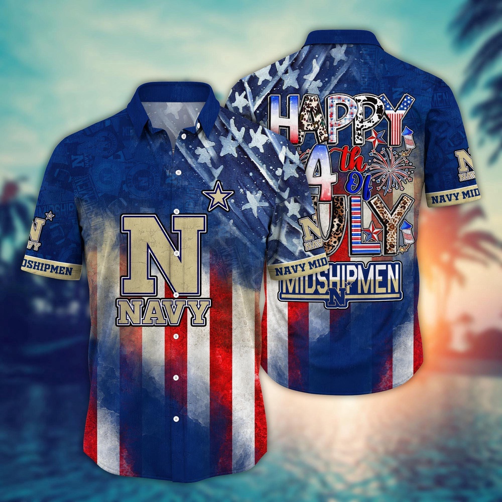 NCAA Navy Midshipmen Hawaiian Shirt Heatwave Thrive Gift For Fans NCAA Navy Midshipmen Hawaiian Shirt Heatwave Thrive Gift For Fans