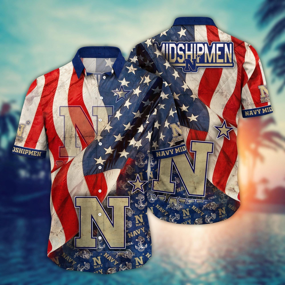 NCAA Navy Midshipmen Hawaiian Shirt Serenade In Style For Sports Fans