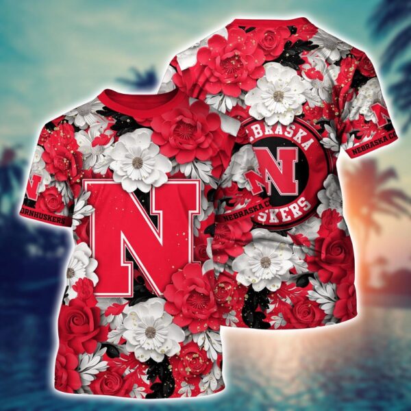NCAA Nebraska Cornhuskers 3D T-Shirt Casual Elegance Blissful For Sports Fans