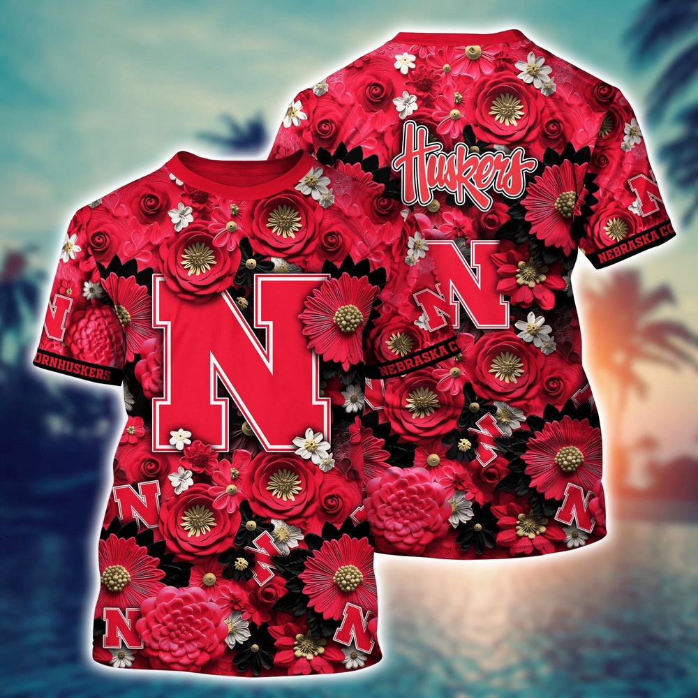 NCAA Nebraska Cornhuskers 3D T-Shirt Elegance in Motion For Sports Fans