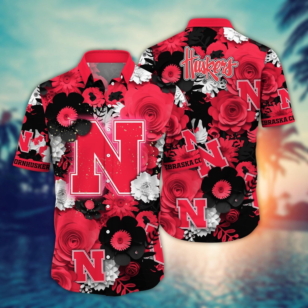 NCAA Nebraska Cornhuskers Hawaiian Shirt Tropic Tunes For Fans NCAA Nebraska Cornhuskers Hawaiian Shirt Tropic Tunes For Fans