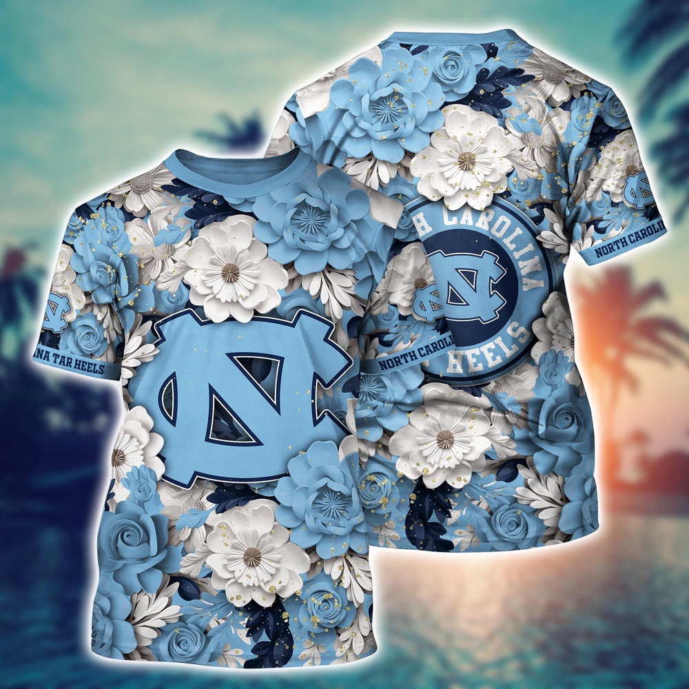 NCAA North Carolina Tar Heels 3D T-Shirt Casual Elegance Blissful For Sports Fans NCAA North Carolina Tar Heels 3D T-Shirt Casual Elegance Blissful For Sports Fans