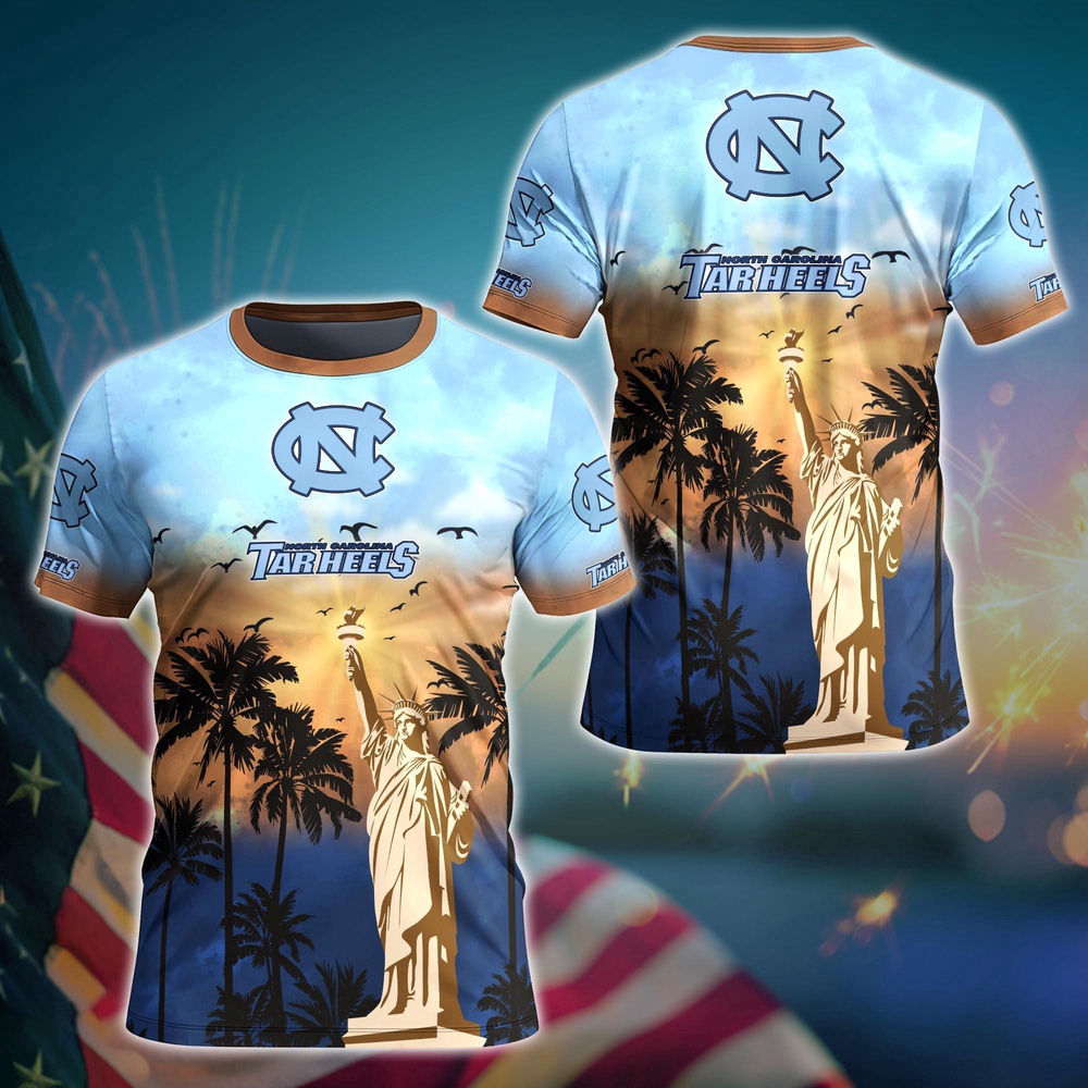 NCAA North Carolina Tar Heels 3D T-Shirt Chic Campus Vibes Magic For Fans NCAA North Carolina Tar Heels 3D T-Shirt Chic Campus Vibes Magic For Fans