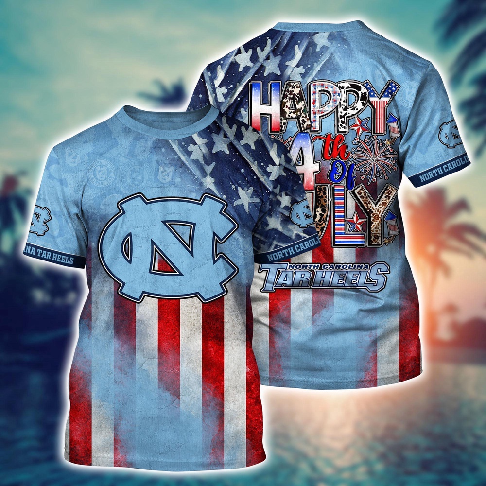 NCAA North Carolina Tar Heels 3D T-Shirt Sporty Bliss For Fans