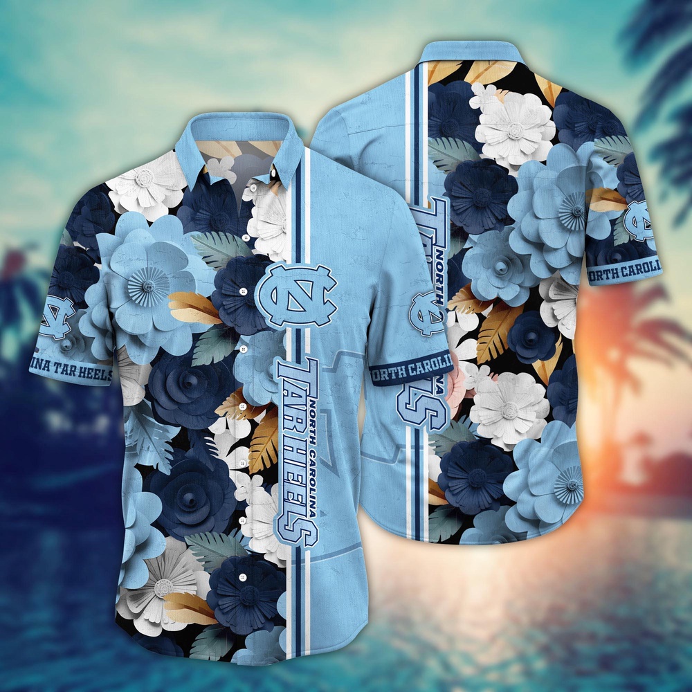NCAA North Carolina Tar Heels Hawaiian Shirt Blossom Bliss Cascade For Sports Fans