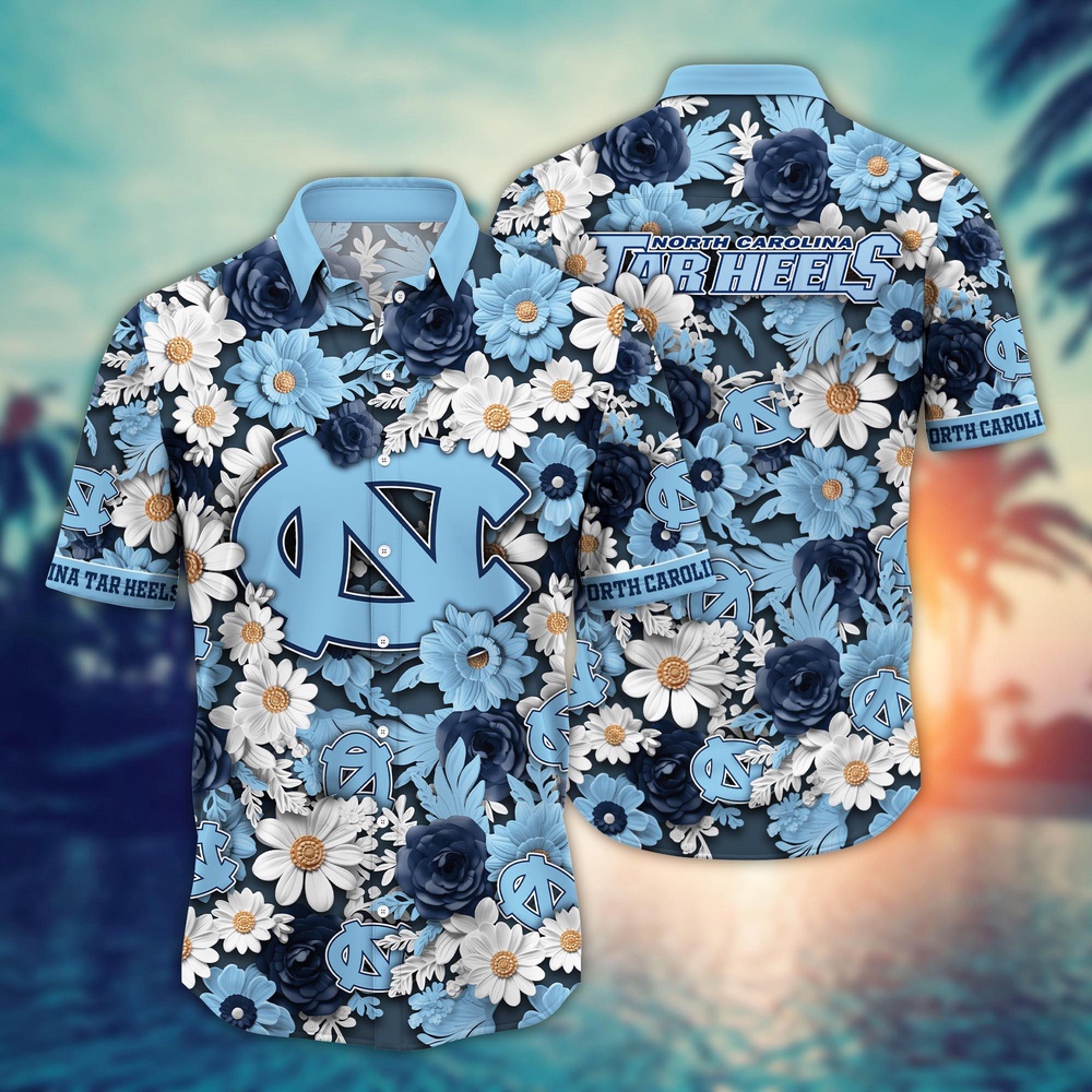 NCAA North Carolina Tar Heels Hawaiian Shirt Breeze Through Bloom For Sports Fans NCAA North Carolina Tar Heels Hawaiian Shirt Breeze Through Bloom For Sports Fans