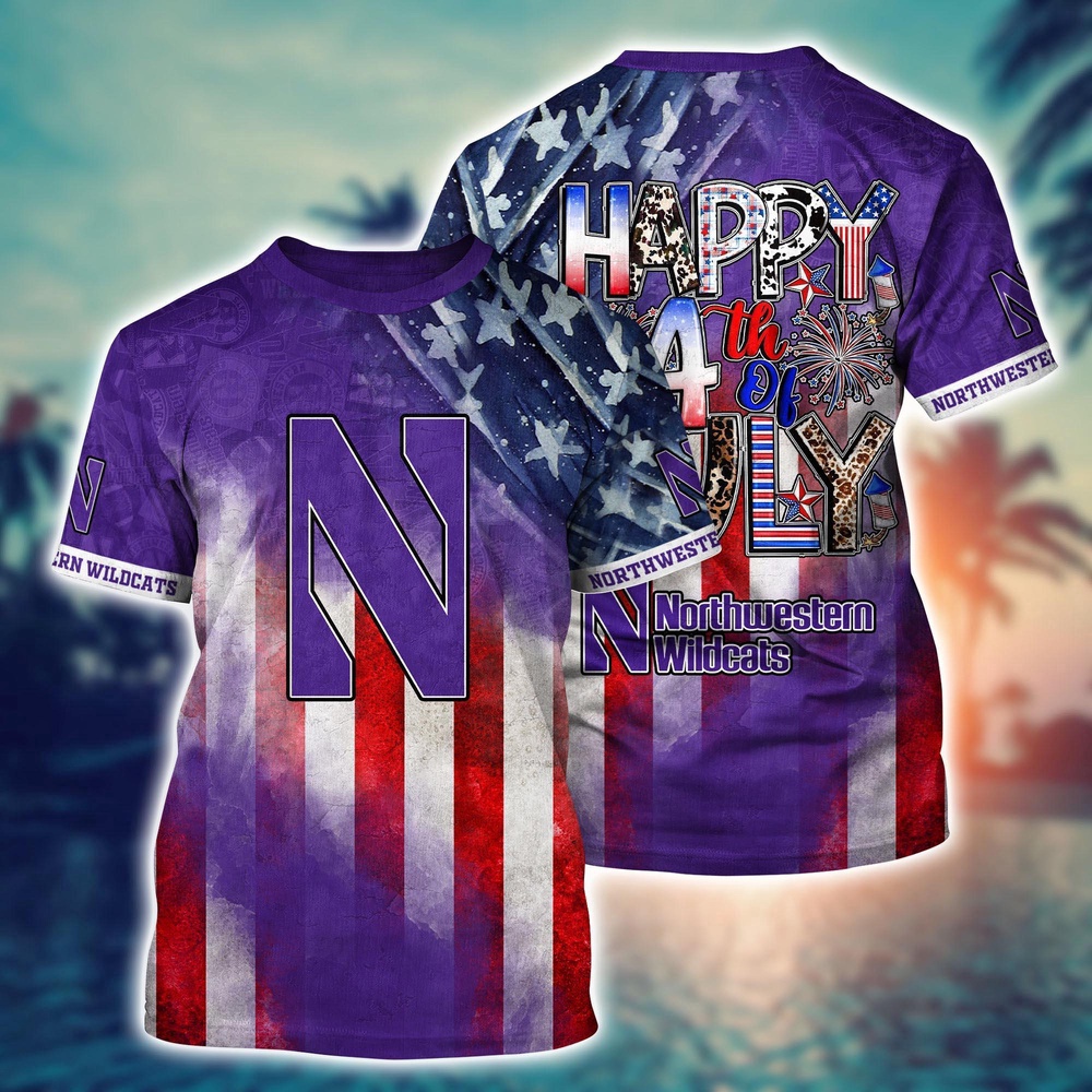 NCAA Northwestern Wildcats 3D T-Shirt Champion Comfort For Fans NCAA Northwestern Wildcats 3D T-Shirt Champion Comfort For Fans