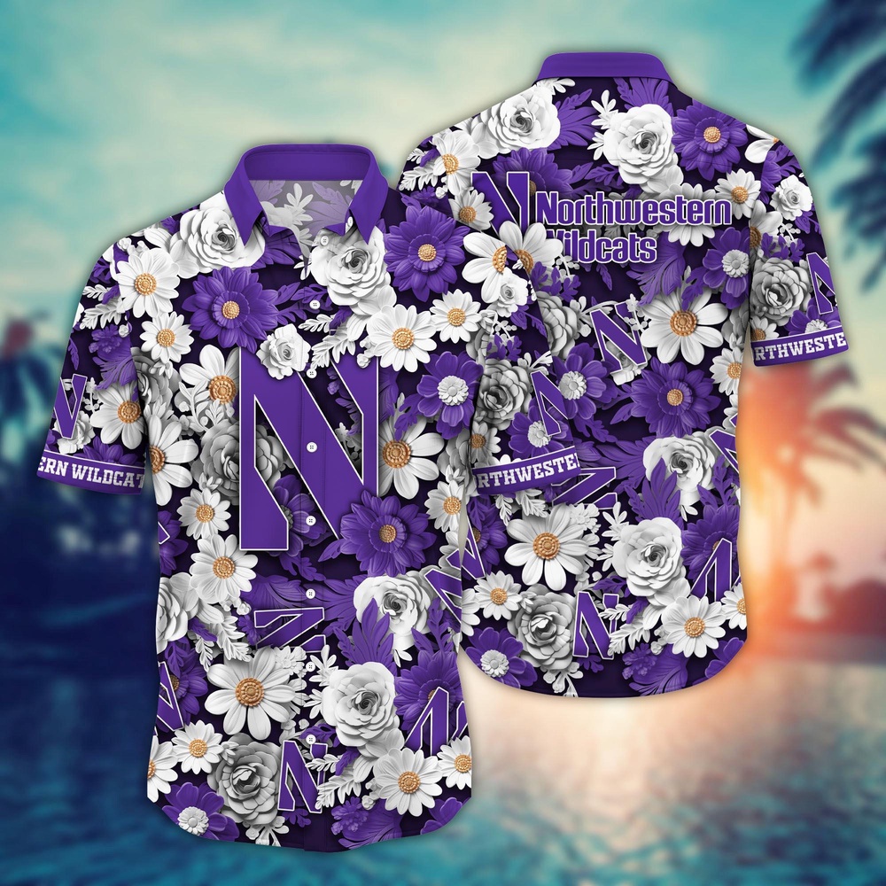 NCAA Northwestern Wildcats Hawaiian Shirt Blossom Burst Bliss For Sports Fans