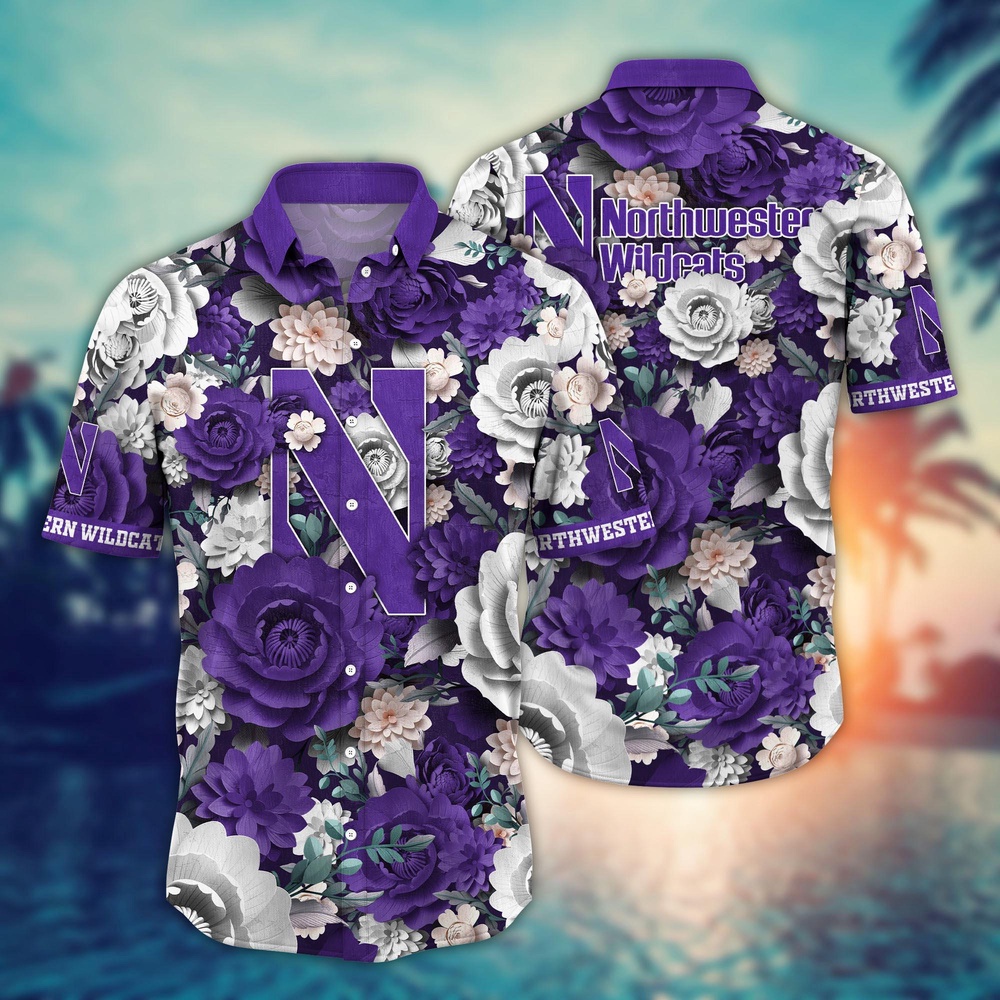NCAA Northwestern Wildcats Hawaiian Shirt Champion Bloom Parade For Fans