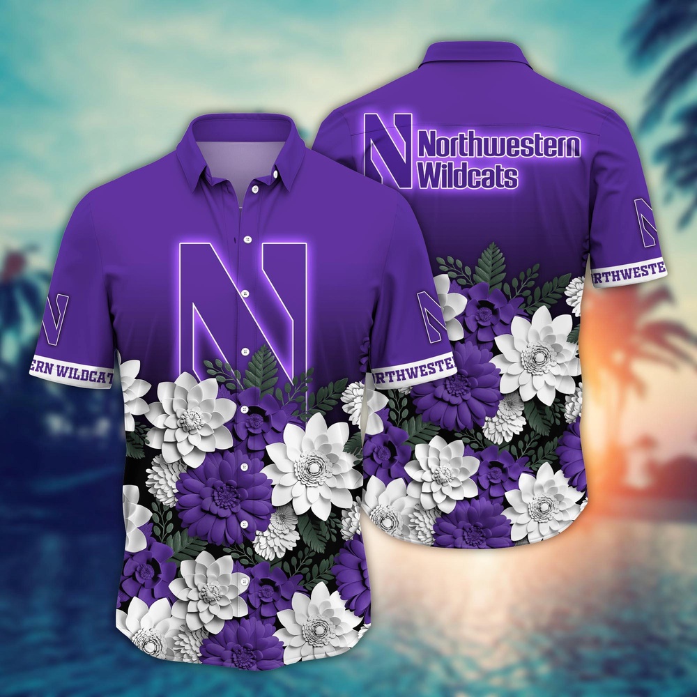 NCAA Northwestern Wildcats Hawaiian Shirt Cheer Chic Carnival For Fans