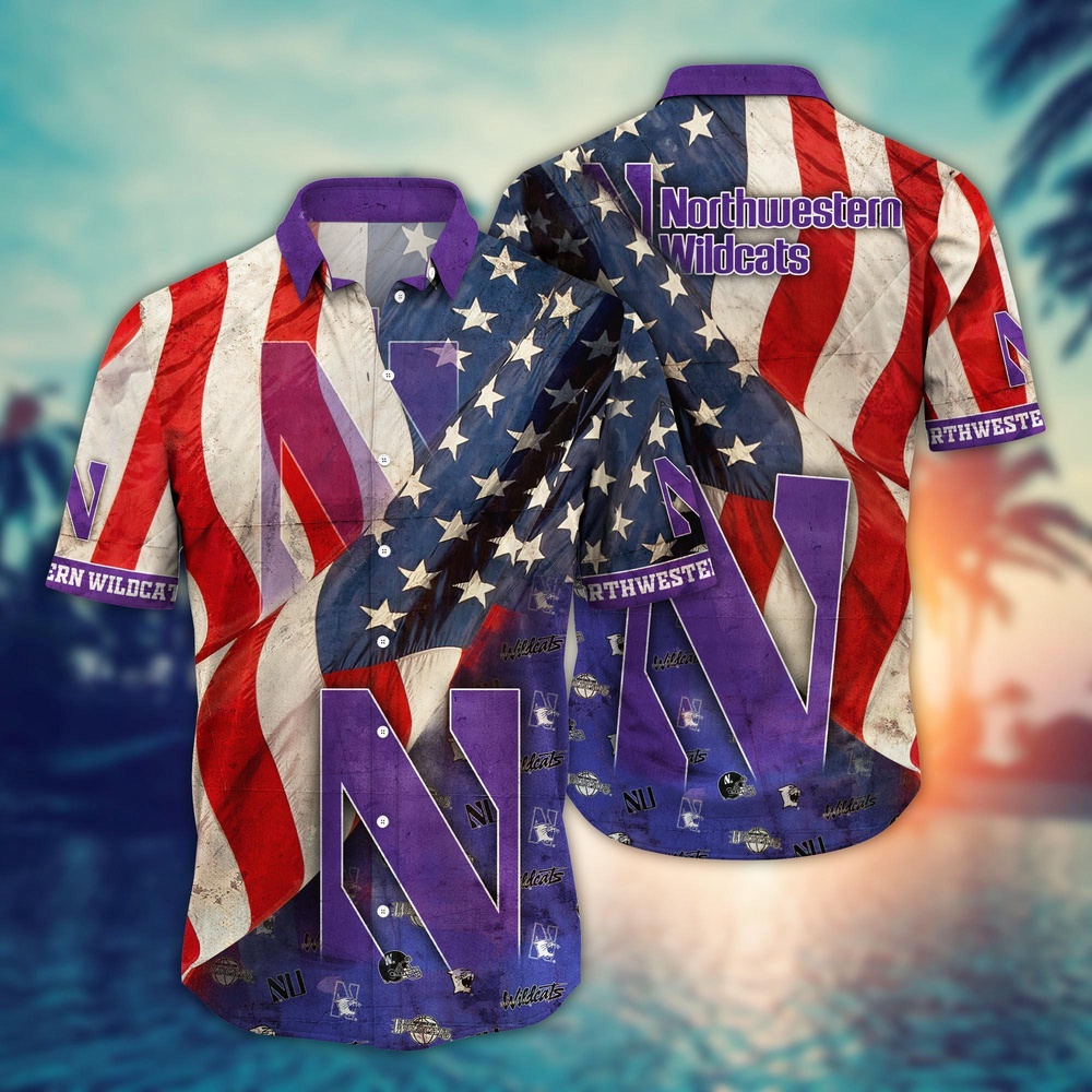 NCAA Northwestern Wildcats Hawaiian Shirt Chic Blossom Waltz For Sports Fans