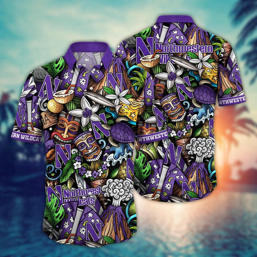 NCAA Northwestern Wildcats Hawaiian Shirt Goal Line Glory Gift For Fans