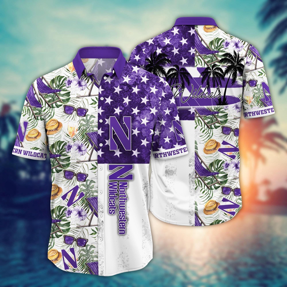 NCAA Northwestern Wildcats Hawaiian Shirt Spectator Style Gift For Fans NCAA Northwestern Wildcats Hawaiian Shirt Spectator Style Gift For Fans