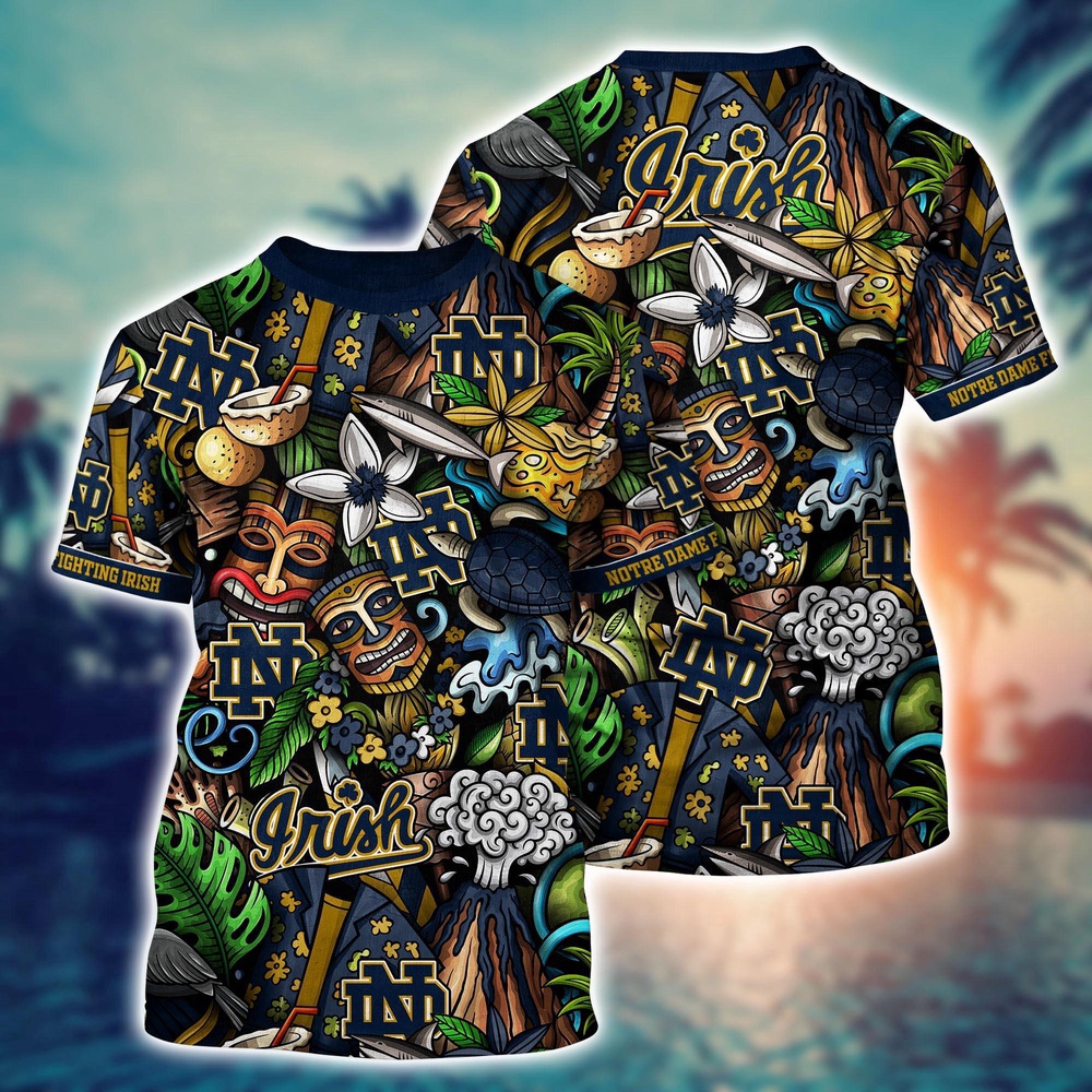 NCAA Notre Dame Fighting Irish 3D T-Shirt Athletic Style For Fans NCAA Notre Dame Fighting Irish 3D T-Shirt Athletic Style For Fans