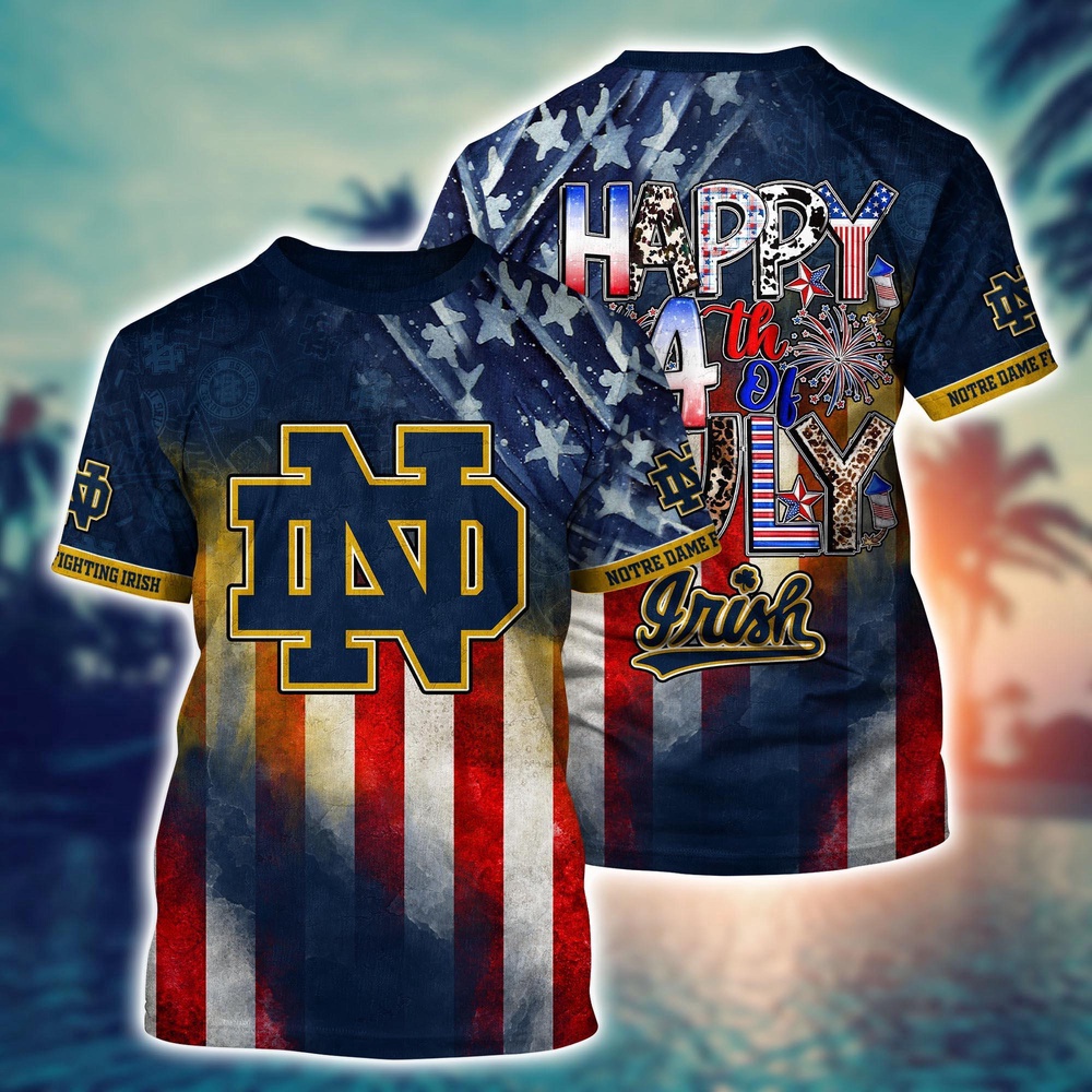 NCAA Notre Dame Fighting Irish 3D T-Shirt Champion Comfort For Fans NCAA Notre Dame Fighting Irish 3D T-Shirt Champion Comfort For Fans