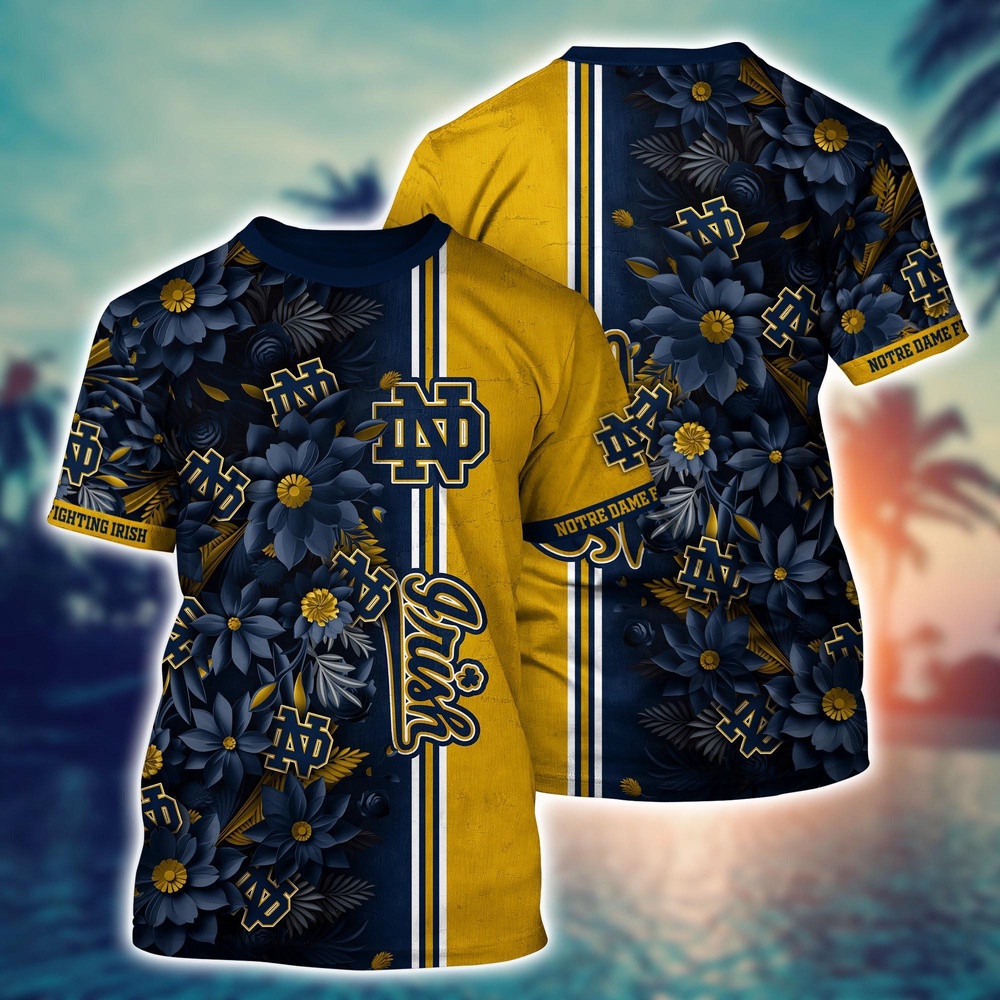 NCAA Notre Dame Fighting Irish 3D T-Shirt Signature Style Elegance For Sports Fans NCAA Notre Dame Fighting Irish 3D T-Shirt Signature Style Elegance For Sports Fans