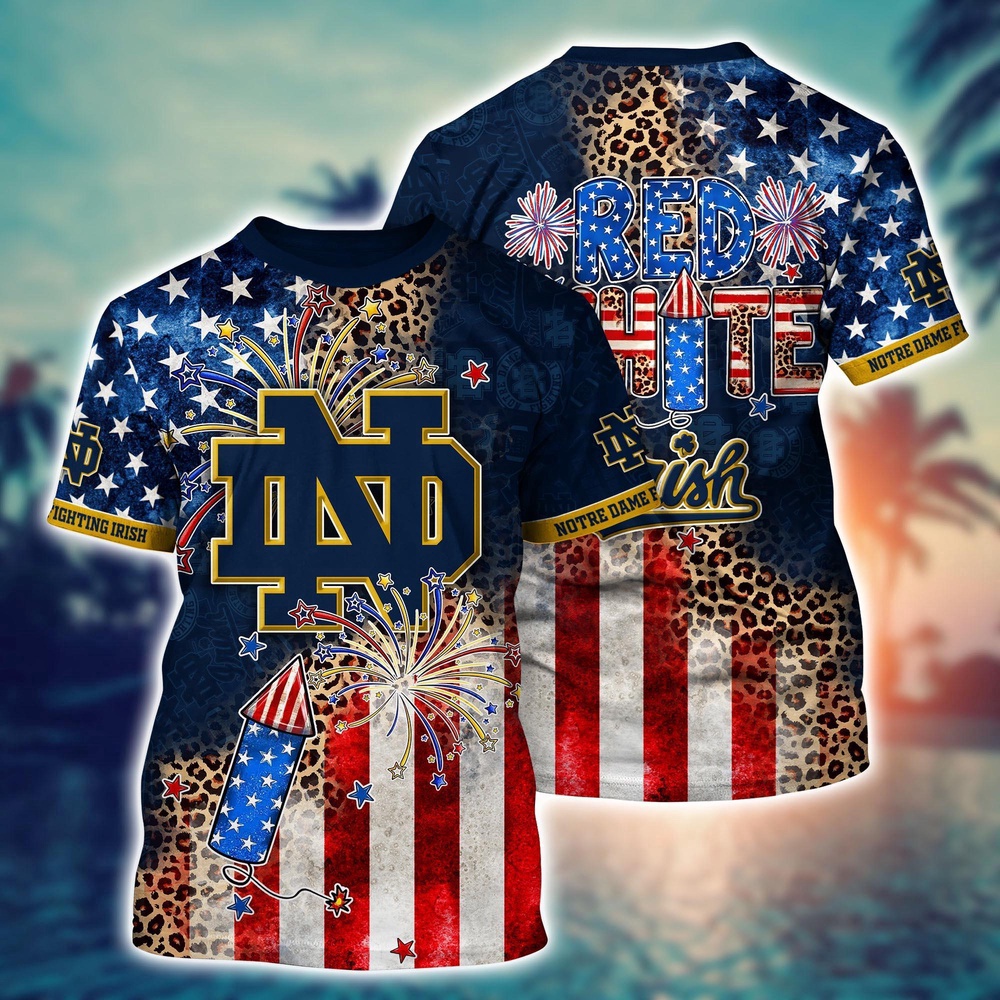 NCAA Notre Dame Fighting Irish 3D T-Shirt Sleek Campus Style For Fans NCAA Notre Dame Fighting Irish 3D T-Shirt Sleek Campus Style For Fans