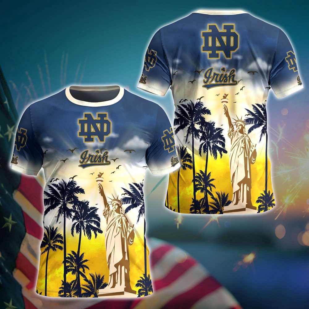 NCAA Notre Dame Fighting Irish 3D T-Shirt Tee Parade For Fans NCAA Notre Dame Fighting Irish 3D T-Shirt Tee Parade For Fans