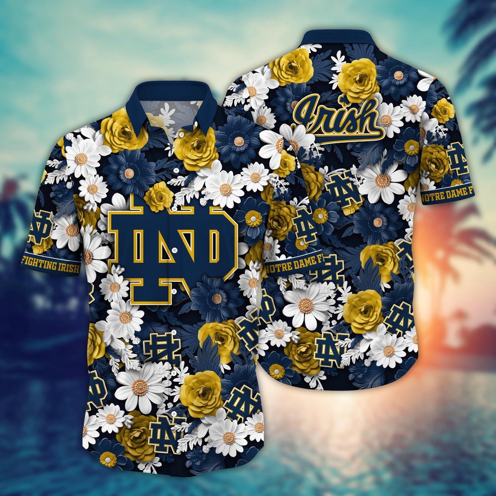 NCAA Notre Dame Fighting Irish Hawaiian Shirt Blossom Burst Bliss For Sports Fans NCAA Notre Dame Fighting Irish Hawaiian Shirt Blossom Burst Bliss For Sports Fans