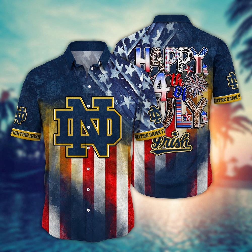 NCAA Notre Dame Fighting Irish Hawaiian Shirt Breeze Through NCAA Gift For Fans