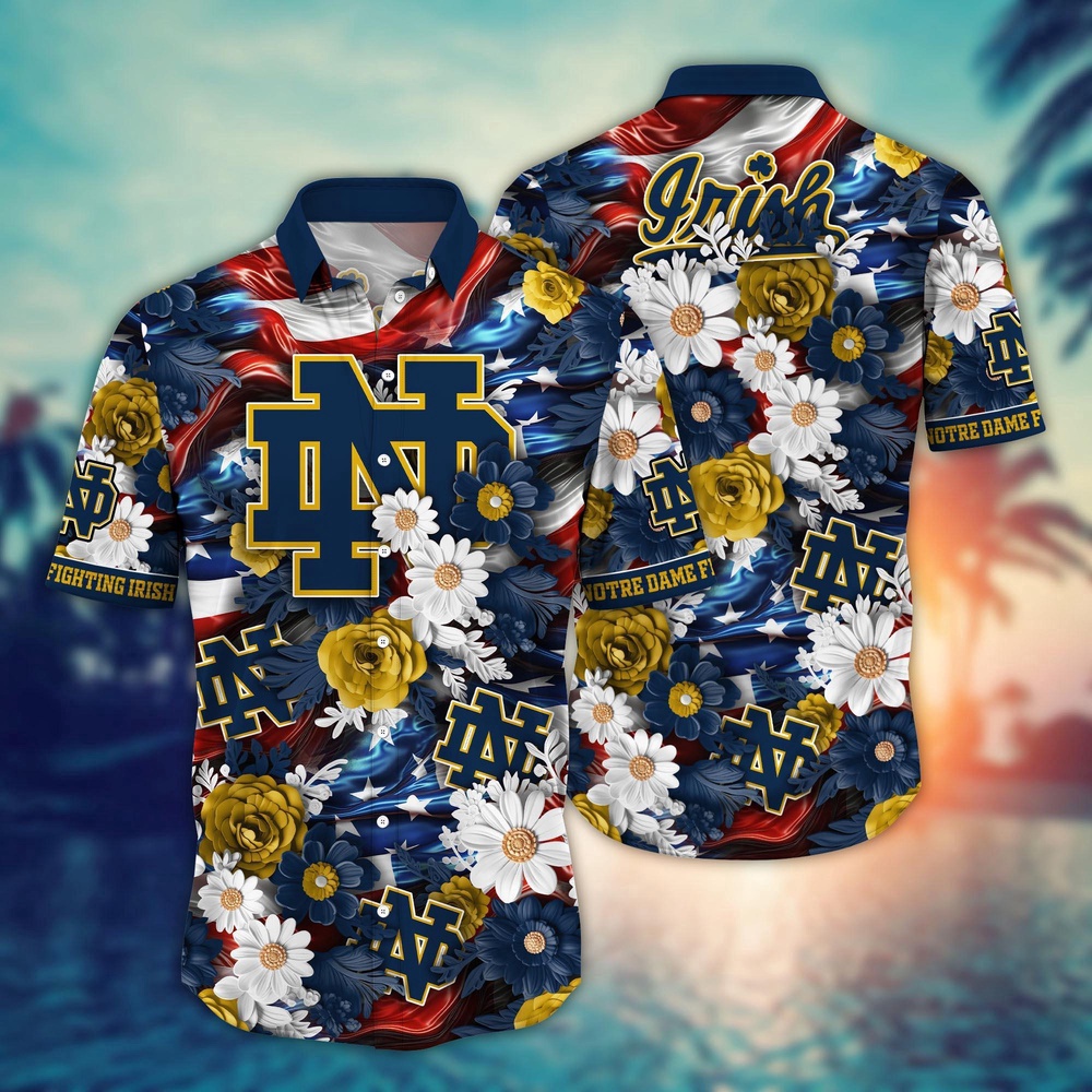 NCAA Notre Dame Fighting Irish Hawaiian Shirt Campus Couture Gift For Fans NCAA Notre Dame Fighting Irish Hawaiian Shirt Campus Couture Gift For Fans