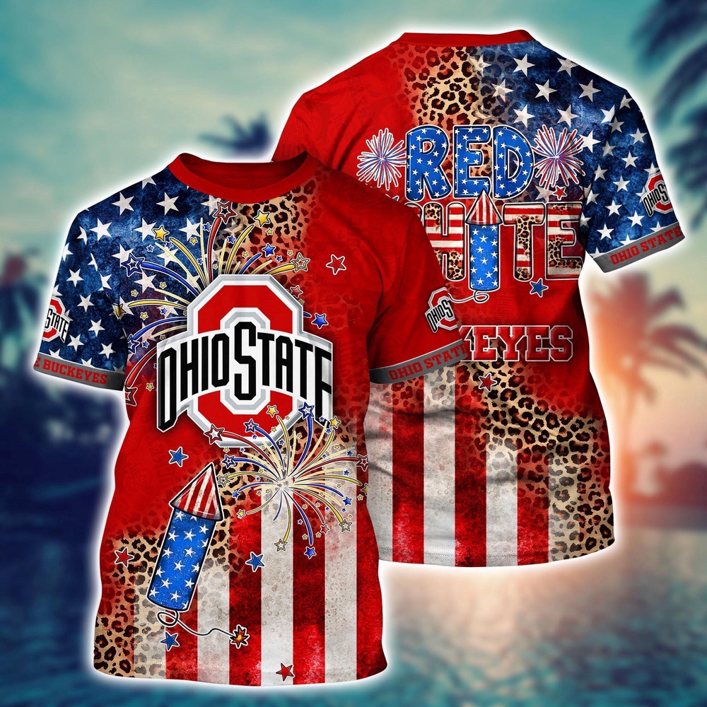 NCAA Ohio State Buckeyes 3D T-Shirt Sleek Campus Style For Fans NCAA Ohio State Buckeyes 3D T-Shirt Sleek Campus Style For Fans