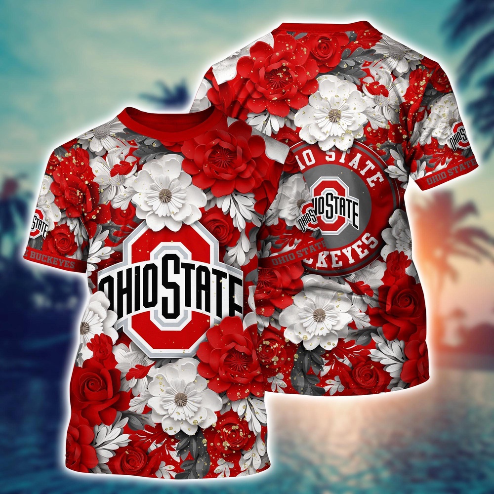 NCAA Ohio State Buckeyes 3D T-Shirt Sleek Urban Bliss For Sports Fans NCAA Ohio State Buckeyes 3D T-Shirt Sleek Urban Bliss For Sports Fans