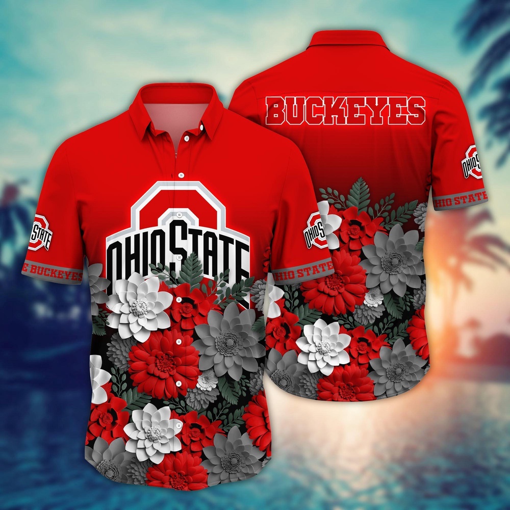 NCAA Ohio State Buckeyes Hawaiian Shirt Cheer Chic Carnival For Fans NCAA Ohio State Buckeyes Hawaiian Shirt Cheer Chic Carnival For Fans