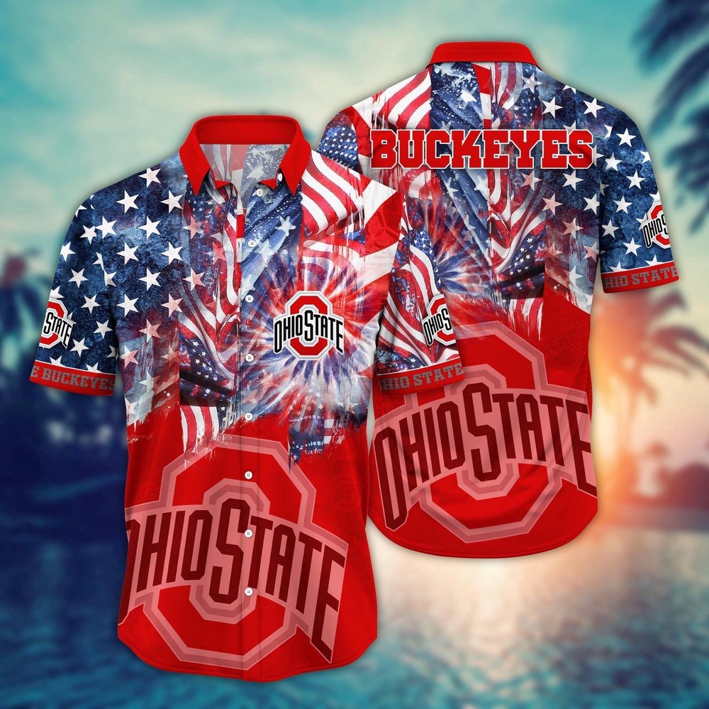 NCAA Ohio State Buckeyes Hawaiian Shirt Sideline Bloom Gift For Fans