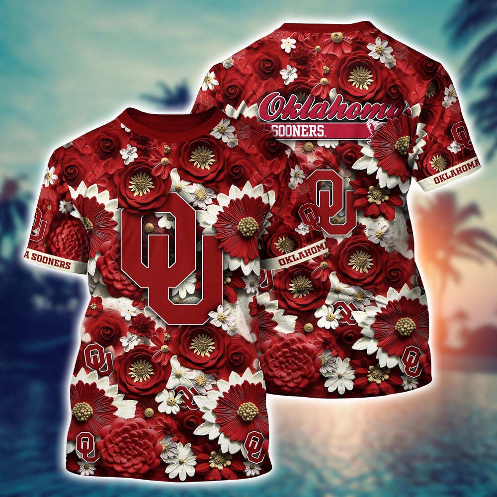 NCAA Oklahoma Sooners 3D T-Shirt Athletic Aura Trends For Sports Fans NCAA Oklahoma Sooners 3D T-Shirt Athletic Aura Trends For Sports Fans