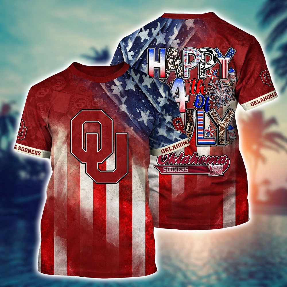 NCAA Oklahoma Sooners 3D T-Shirt Champion Comfort For Fans NCAA Oklahoma Sooners 3D T-Shirt Champion Comfort For Fans