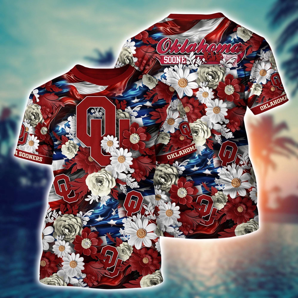 NCAA Oklahoma Sooners 3D T-Shirt Sporty Elegance For Fans