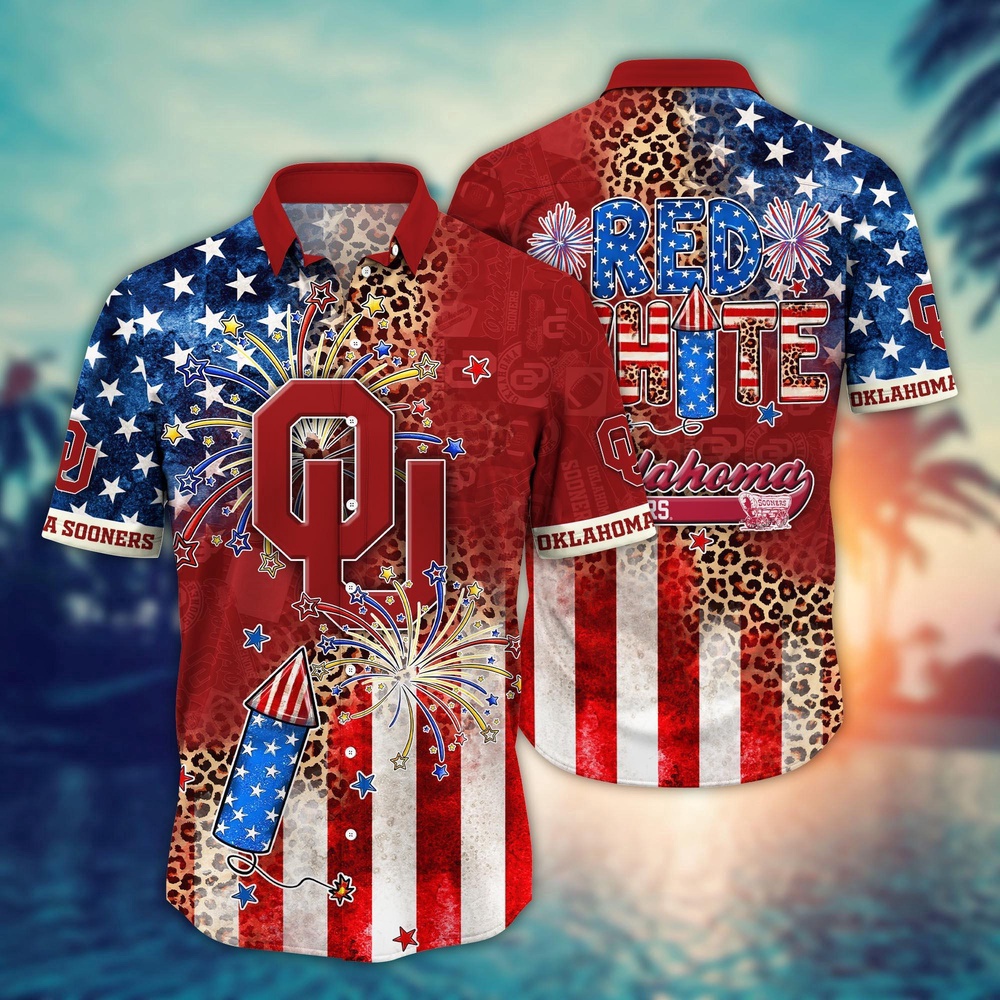NCAA Oklahoma Sooners Hawaiian Shirt Floral Fanfare Gift For Fans NCAA Oklahoma Sooners Hawaiian Shirt Floral Fanfare Gift For Fans