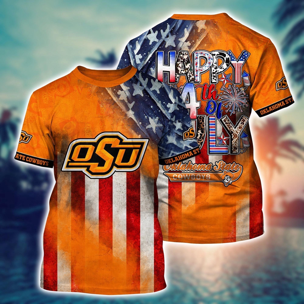 NCAA Oklahoma State Cowboys 3D T-Shirt Champion Comfort For Fans NCAA Oklahoma State Cowboys 3D T-Shirt Champion Comfort For Fans