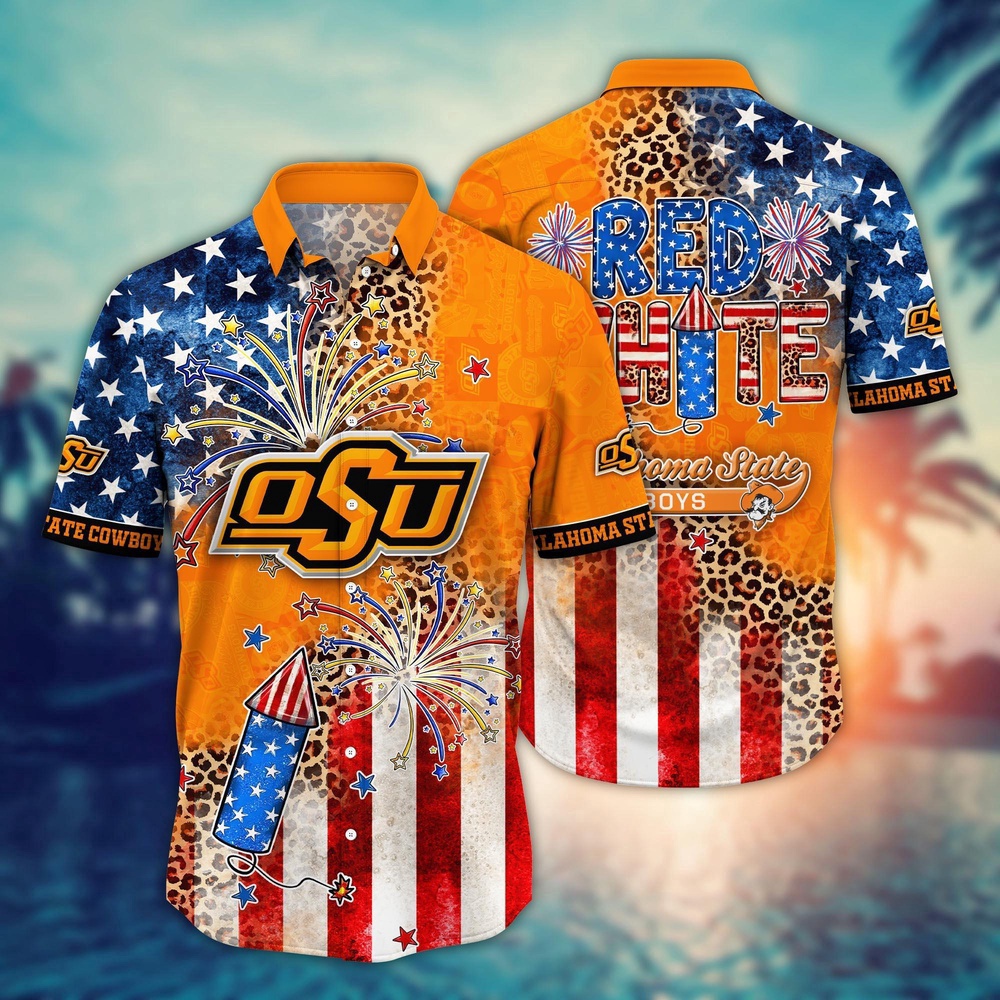 NCAA Oklahoma State Cowboys Hawaiian Shirt Floral Fanfare Gift For Fans