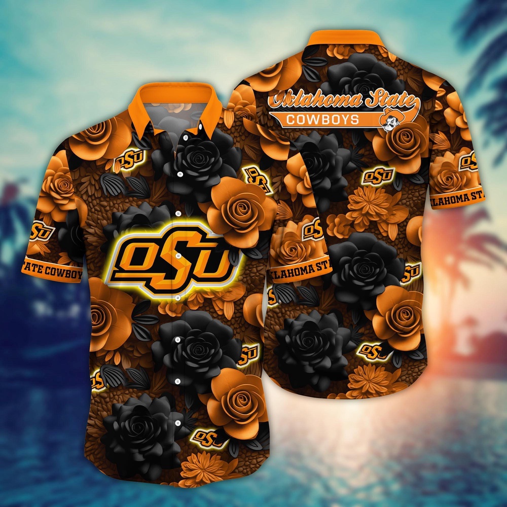 NCAA Oklahoma State Cowboys Hawaiian Shirt Floral Rhapsody For Sports Fans