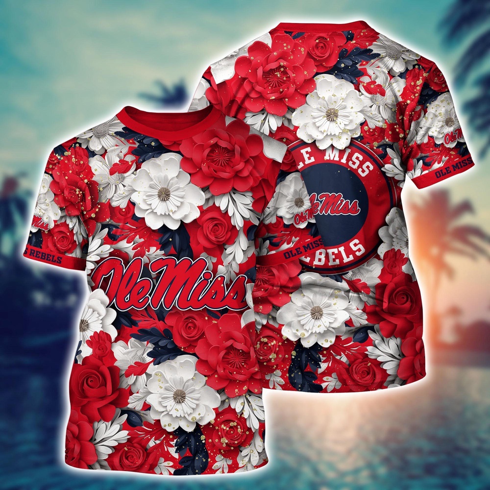 NCAA Ole Miss Rebels 3D T-Shirt Casual Elegance Blissful For Sports Fans NCAA Ole Miss Rebels 3D T-Shirt Casual Elegance Blissful For Sports Fans