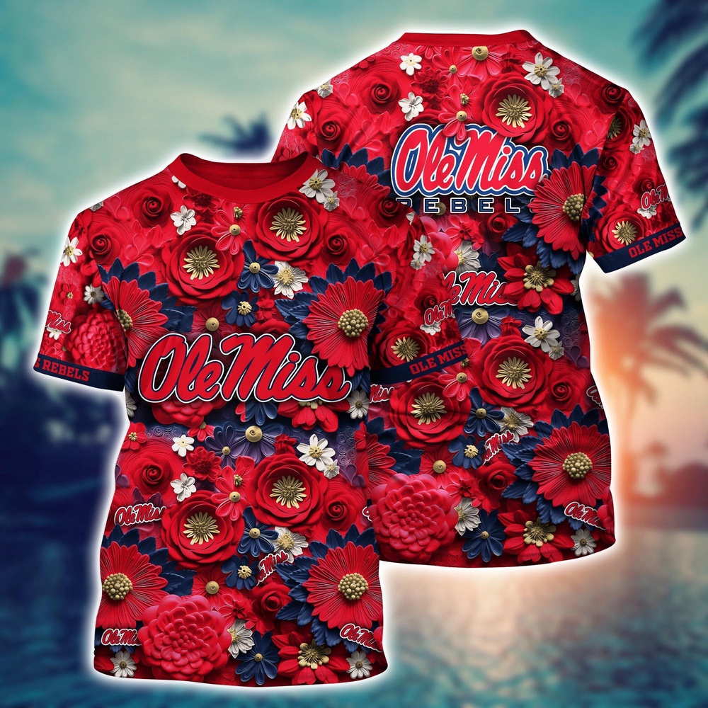 NCAA Ole Miss Rebels 3D T-Shirt Elegance in Motion For Sports Fans NCAA Ole Miss Rebels 3D T-Shirt Elegance in Motion For Sports Fans