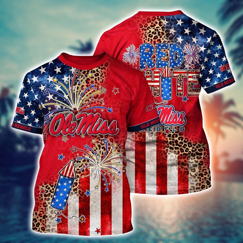 NCAA Ole Miss Rebels 3D T-Shirt Sleek Layers Elegance For Fans NCAA Ole Miss Rebels 3D T-Shirt Sleek Layers Elegance For Fans