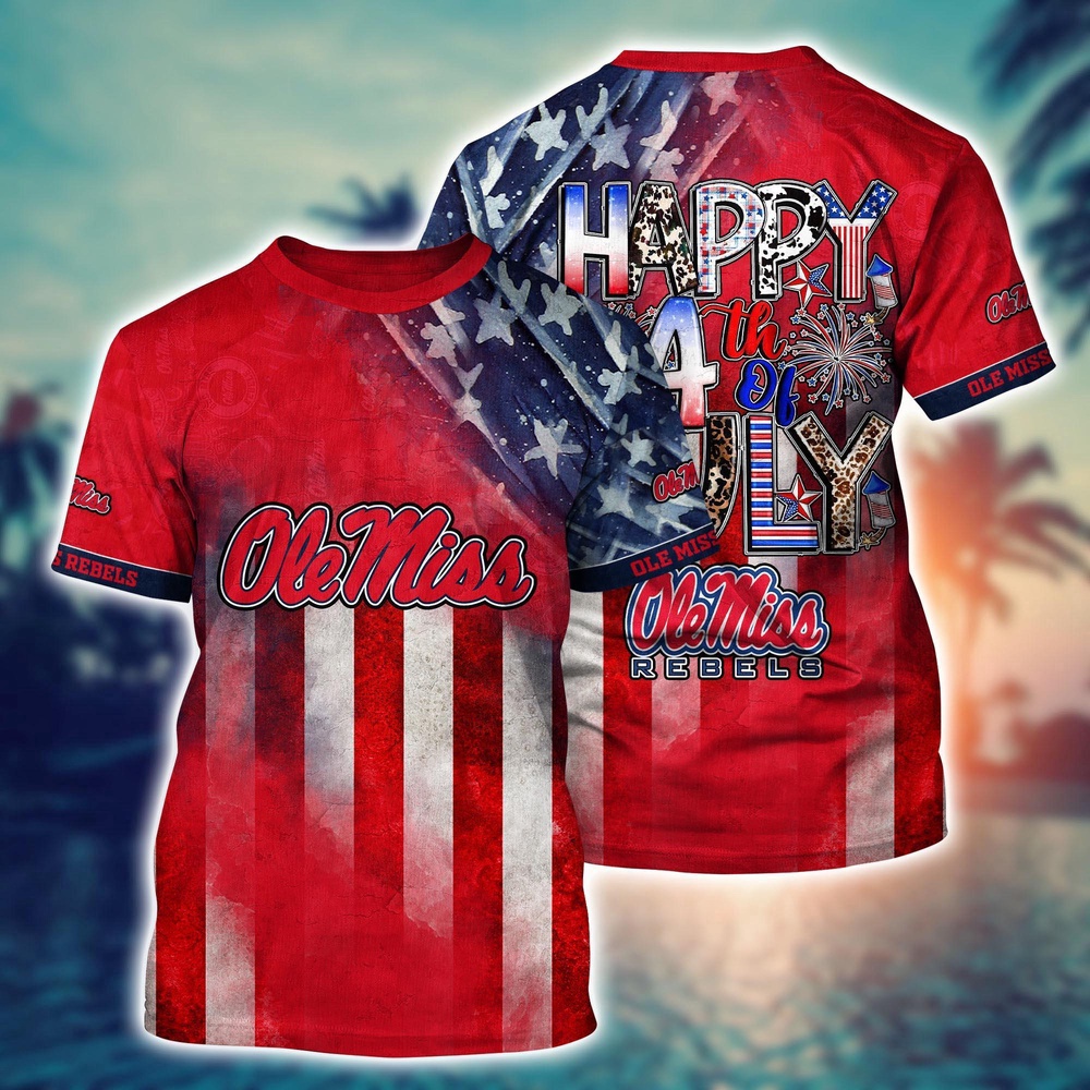NCAA Ole Miss Rebels 3D T-Shirt Sporty Bliss For Fans NCAA Ole Miss Rebels 3D T-Shirt Sporty Bliss For Fans