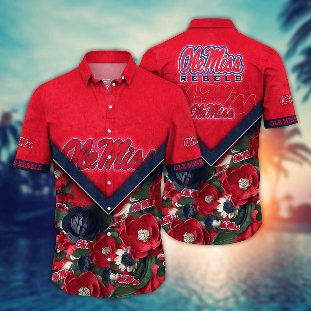 NCAA Ole Miss Rebels Hawaiian Shirt Blossom Blaze For Fans NCAA Ole Miss Rebels Hawaiian Shirt Blossom Blaze For Fans