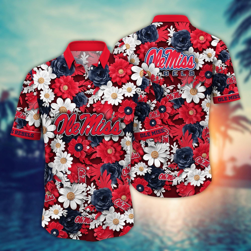 NCAA Ole Miss Rebels Hawaiian Shirt Breeze Through Bloom For Sports Fans NCAA Ole Miss Rebels Hawaiian Shirt Breeze Through Bloom For Sports Fans