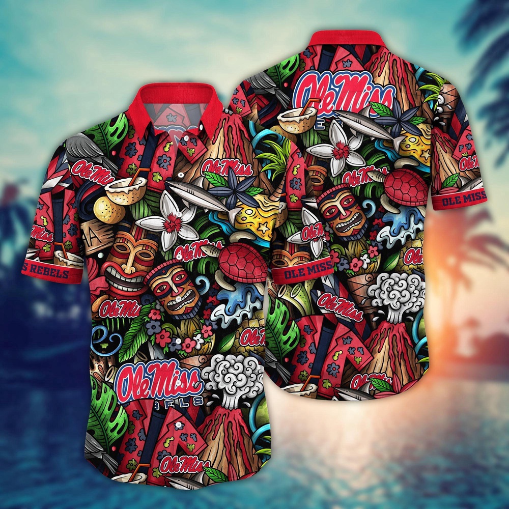 NCAA Ole Miss Rebels Hawaiian Shirt Campus Blossom Bliss Gift For Fans NCAA Ole Miss Rebels Hawaiian Shirt Campus Blossom Bliss Gift For Fans