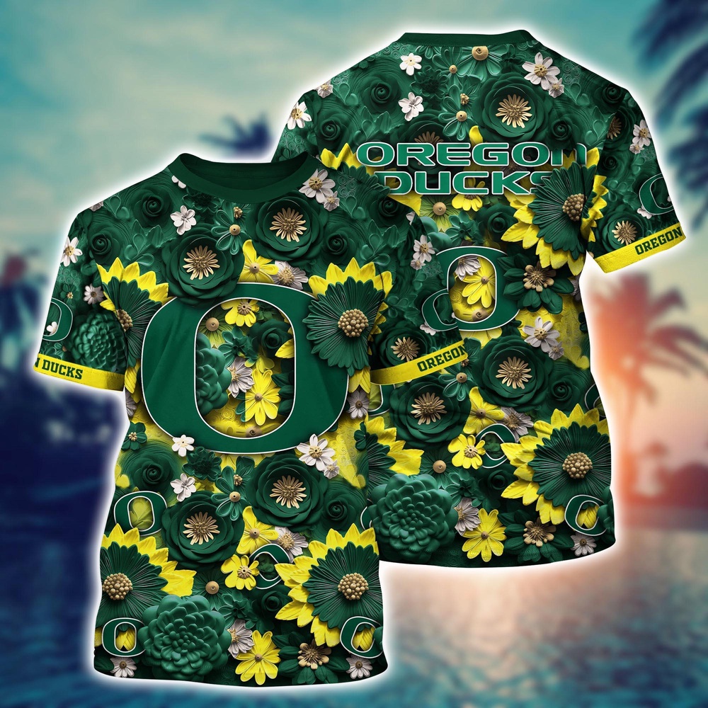 NCAA Oregon Ducks 3D T-Shirt Elegance in Motion For Sports Fans NCAA Oregon Ducks 3D T-Shirt Elegance in Motion For Sports Fans