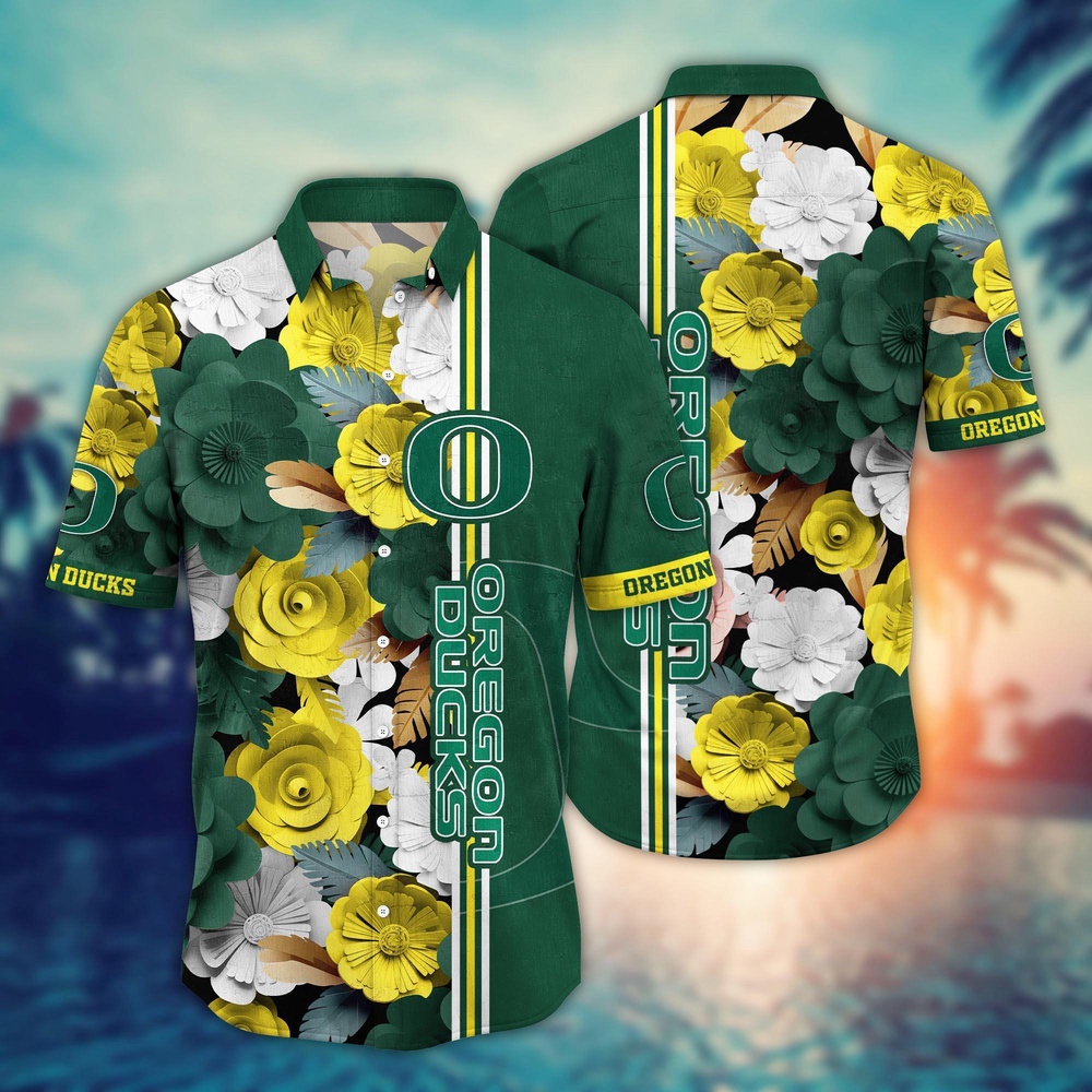 NCAA Oregon Ducks Hawaiian Shirt Blossom Bliss Cascade For Sports Fans