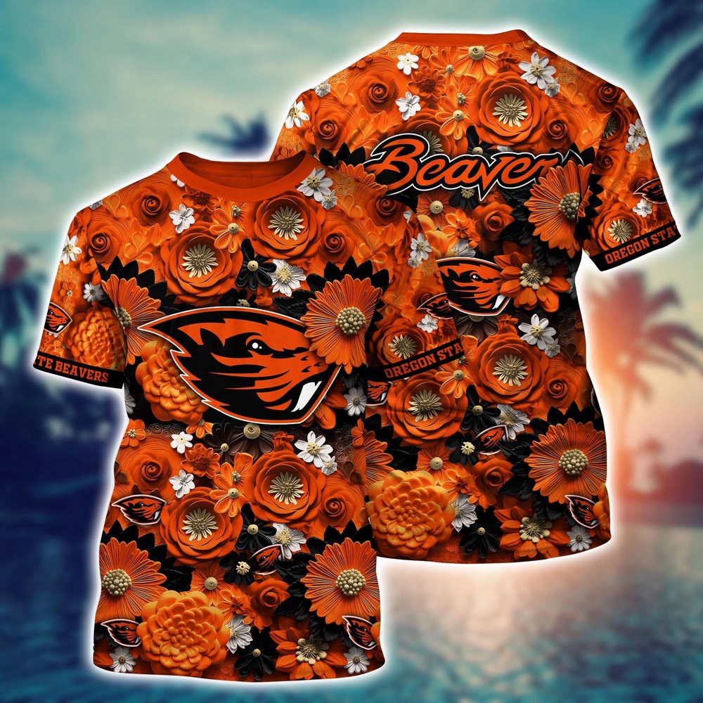NCAA Oregon State Beavers 3D T-Shirt Elegance in Motion For Sports Fans