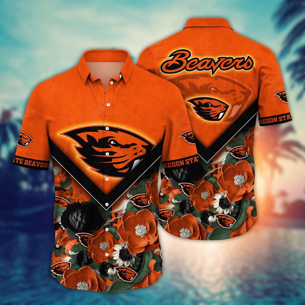 NCAA Oregon State Beavers Hawaiian Shirt Blossom Blaze For Fans