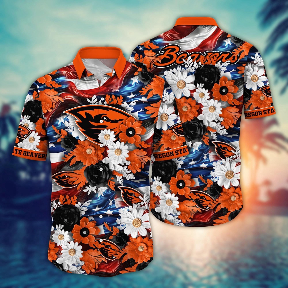 NCAA Oregon State Beavers Hawaiian Shirt Campus Bloom Elegance Gift For Fans